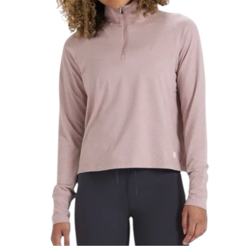 Vuori Halo Essential Crescent Half Zip Pullover Orchid Heather Size Medium